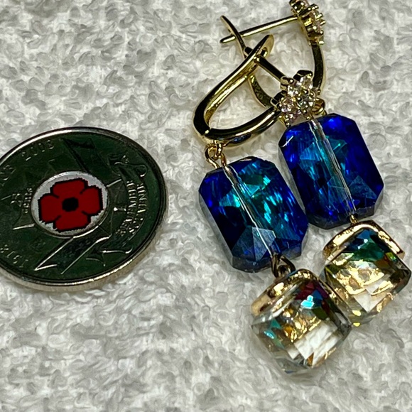 ⭐️🎁OMG the most gorgeous colour-Swarovski earrings-rhinestone - Picture 2 of 12